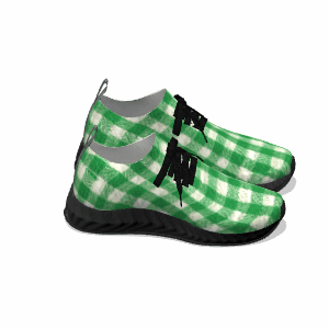 Green Picnic Plaid - Black Soles